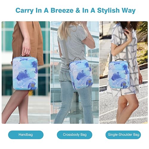 Dadanism 9-11 Inch Tablet Sleeve Bag Carrying Case with Shoulder Strap | Fits iPad (A16) 11", iPad 10th Gen 10.9", iPad Air M4/Pro M5 11", iPad 9/8/7th 10.2", Galaxy Tab A11+ Plus 11", Graffiti blue - color: Graffiti Blue, size: 9-11 Inch