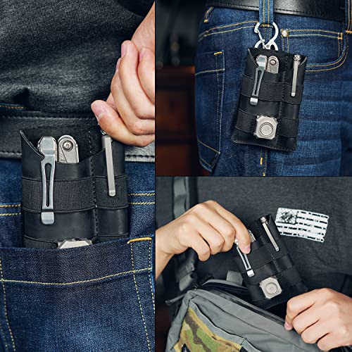 VIPERADE PL5 EDC Organizer Pouch, Slim EDC Pouch with DIY Patch Area for Daily Carry - color: Black