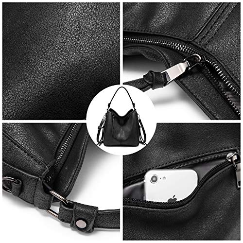 Hobo Crossbody Bag for Women, Designer Shoulder Purse Handbags - color: Black-gun Black Hardware, size: Medium-12.4 inch