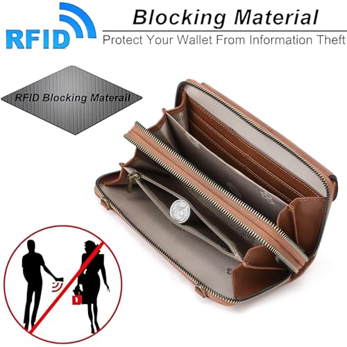 SENDEFN Small Crossbody Phone Purses for Women Vegan Leather Crossbody Bags Shoulder Handbags | Small - color: A01 Light Brown