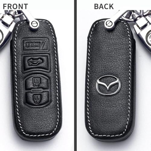 Car Key Fob Case, for Mazda 3 6 8 Miata MX-5 CX-3 CX-5 CX-7 CX-9 4 buttons car key Series Car Key Fob Case Cover Accessories (4 Button),Style B: Black - color: Style B: Black