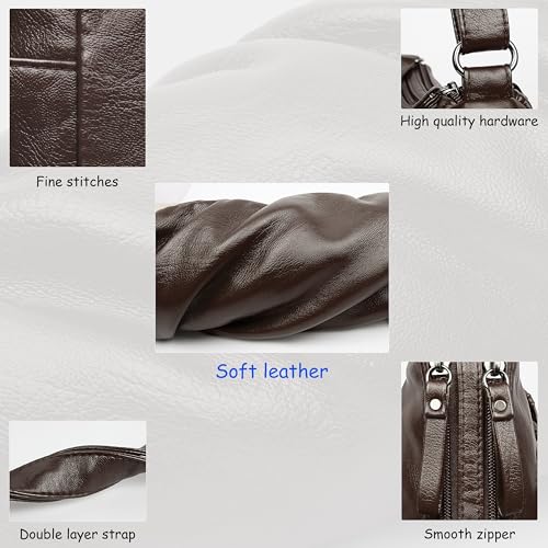 VOLGANIK ROCK Purses for Women Soft PU Leather Shoulder Bag Ladies Crossbody Purse and handbags Lightweight Pocketbook - color: Chocolate-11.8"