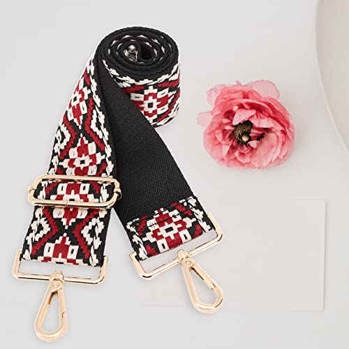 GINJKGO Purse Straps Replacement Crossbody - Adjustable Bag Strap for Purses, Wide Shoulder Strap for Women Guitar Purses - color: Cross Black
