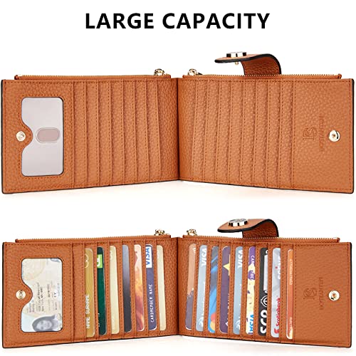 BOSTANTEN Leather Womens Wallet Large RFID Blocking Slim Card Holder - color: 2-Brown