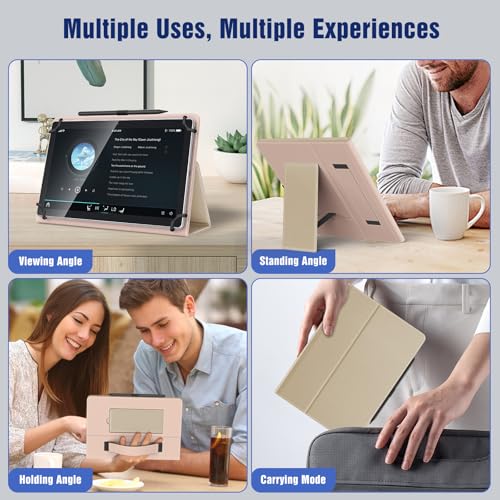 TiMOVO Universal Case for 10.1 Inch Android Tablet, Champagne Gold | Pen Loop, Two Folding Stand Cover, Hand Strap, For All 9.6"-11" Touchscreen Tablet - color: Champagne Gold