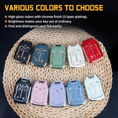 FT FUNTOR for GMC Key Fob Cover with Keychain - color: Gold/Black
