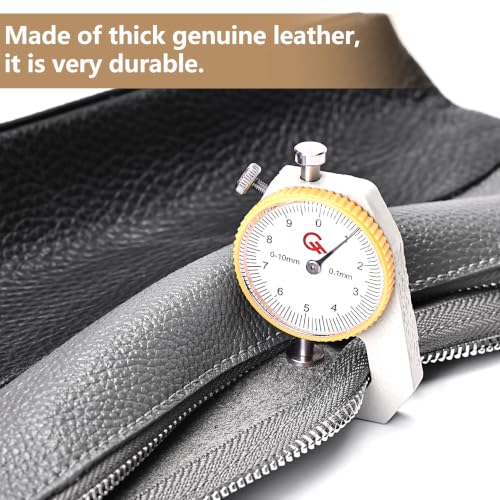 Leather Tool Bag Zipper Pouch, Premium Tool Pouch with Zipper, Utility Multipurpose Storage Organizer Tool Pouches with Carabiner Metal Zipper for Tools, Stationary, Pencil Pouch - size: 2 packs Large 12inch