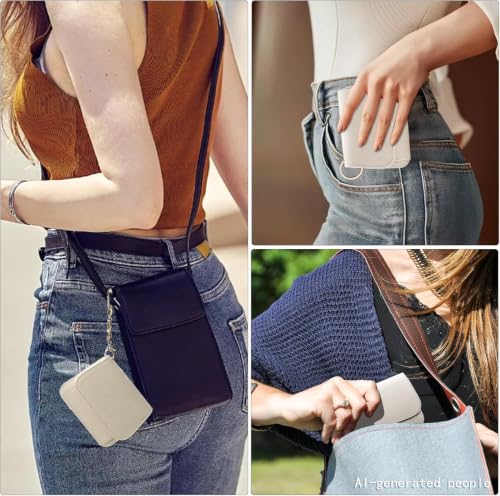 Women Small Wallet RFID Blocking Slim Wallet with Coin Pocket Tri-Fold Credit Card Holder with ID Window and Keychain(Beige) - color: Beige