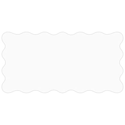 PU Leather Desk Pad, Scalloped Non-Slip Mouse Pad & Large Desk Mat Cover Stitched Edges Writing Pad for Office, Home - Waterproof, Easy to Clean, Durable Surface I 31.4"x15.7", Ivory White - color: Ivory White