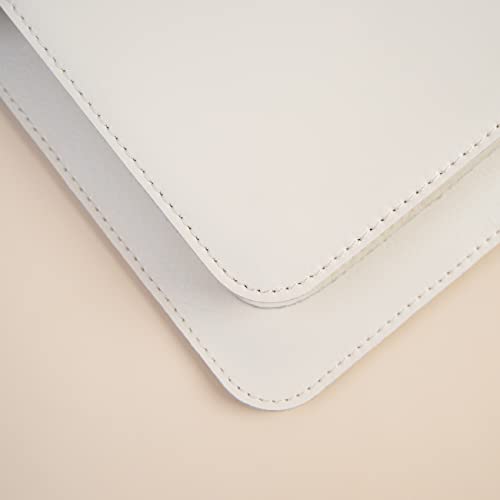 Leather Laptop Sleeve 15Inch 16 Inch Compatible with New MacBook Pro 16, New MacBook Pro 15, Surface Book 15, Dell XPS 15 Color White - color: White, size: 15 Inch