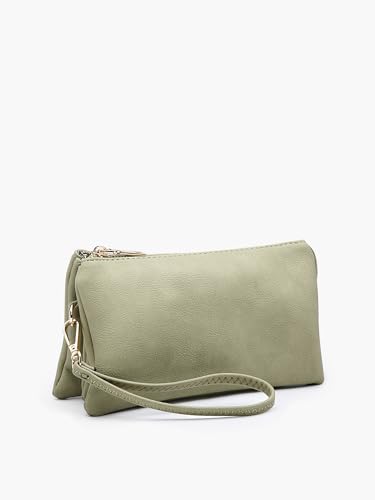 JEN & CO. Riley Small Crossbody Bags Vegan Leather Wristlet Wallets Clutch Purses Shoulder Handbag for Women - color: Berry