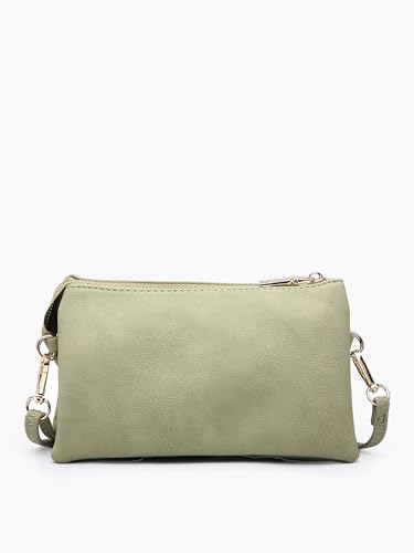 JEN & CO. Riley Small Crossbody Bags Vegan Leather Wristlet Wallets Clutch Purses Shoulder Handbag for Women - color: Emerald
