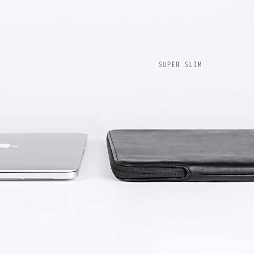 Comfyable Slim Laptop Sleeve Compatible with 13 Inch MacBook Air 13 in M5 M4 M3 M2, 13" MacBook Pro/Neo, PU Leather Bag Water-Resistant Cover Case, Black - color: Black, size: For 13" Mac Pro & Air & Neo