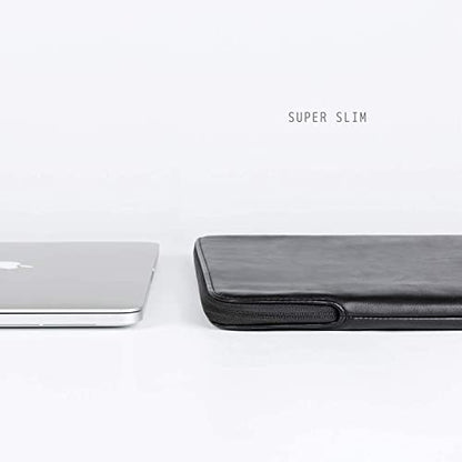 Comfyable Slim Laptop Sleeve Compatible with 13 Inch MacBook Air 13 in M5 M4 M3 M2, 13" MacBook Pro/Neo, PU Leather Bag Water-Resistant Cover Case, Black - color: Black, size: For 13" Mac Pro & Air & Neo