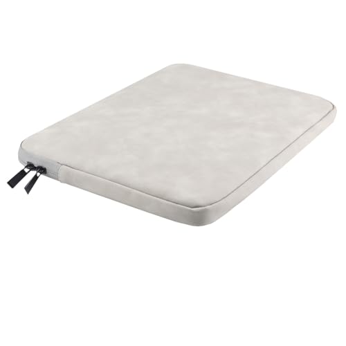 Megoo 15" Laptop Sleeve Case Soft PU Leather Carry Case(Light Gray) | Fit for Microsoft Surface Laptop 8/7/6/5/4 15.6", and Most 15"-16" Samsung/HP/Dell/Lenovo Notebook Chromebook Computers - color: Light Gray, size: 15~16inches