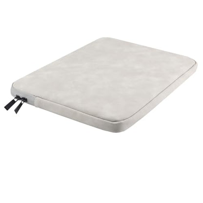 Megoo 15" Laptop Sleeve Case Soft PU Leather Carry Case(Light Gray) | Fit for Microsoft Surface Laptop 8/7/6/5/4 15.6", and Most 15"-16" Samsung/HP/Dell/Lenovo Notebook Chromebook Computers - color: Light Gray, size: 15~16inches
