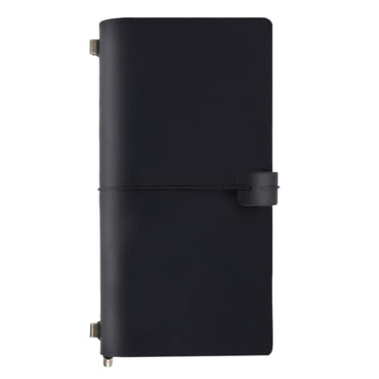 Leather Journal Travelers Notebook - 8.6 x 4.7 Inches Standard TN, Refillable Travel Journal with 3 Inserts, Zipper Pocket, Pen Holder, Binder Clip, Leather Notebook for Travel, Students, Office, Black - color: TNS-Black