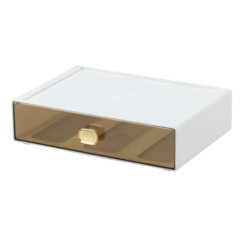 Desktop Storage Drawers, Plastic Countertop Printer Paper Organizer | White 1 Large Deep Drawer for Office Supplies, Makeup Organizer, Tabletop Pen Holder, Desk Organization, Teacher Toolbox - color: 1 Large Drawer, White