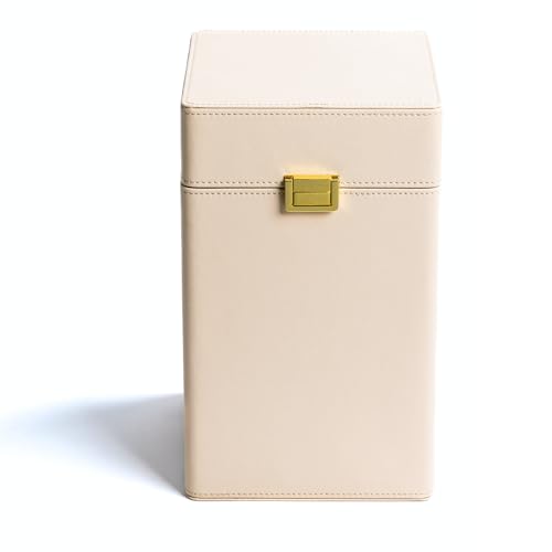 Elegant Discrete Memorial Keepsake Box | 200lb Cream Leather Urns for Human Ashes | Memory Box | Secure Clasp Closure | Modern Large Keepsake Urn for Ashes Adult Male Female | Sympathy Gift | - color: Cream