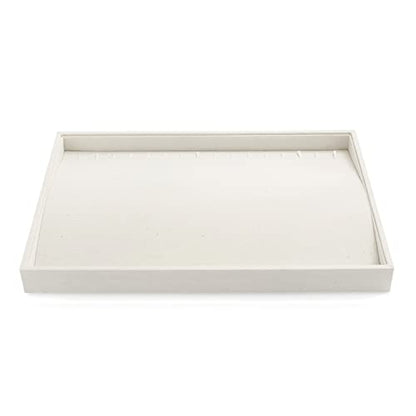 Oirlv Stackable 17 Hooks Sackcloth Jewelry Tray Necklace/Pendant/Long chain Display Showcase Organizer(Pack of 1,Beige) - size: 20 Hooks