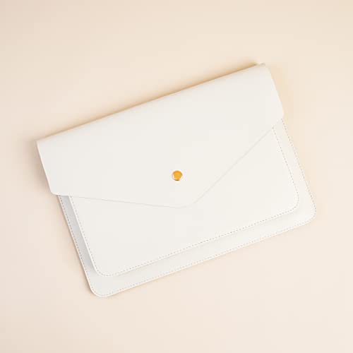 Leather Laptop Sleeve 15Inch 16 Inch Compatible with New MacBook Pro 16, New MacBook Pro 15, Surface Book 15, Dell XPS 15 Color White - color: White, size: 15 Inch