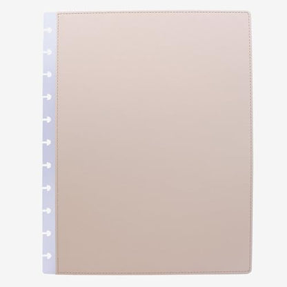 Hard PU Leather Discbound Notebook Covers Letter 1 Pair(Khaki) | Waterproof Luxury PU Leather 11 Mushroom Holes Business Journal Cover Compatible with Circa Arc TUL and Happy Planner etc. - color: Khaki, size: Letter
