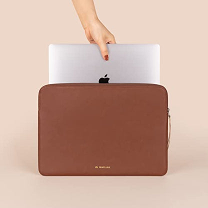 Comfyable Slim Laptop Sleeve Compatible with 13 Inch MacBook Air 13 in M5 M4 M3 M2, 13" MacBook Pro/Neo, PU Leather Bag Water-Resistant Cover Case, Brown - color: Brown, size: For 13" Mac Pro & Air & Neo