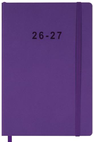 26-27 Academic Planner - Weekly and Monthly Planner, Jul 2026 - Jun 2027, Holidays, Contacts and Notes Pages, Vegan Leather Cover, Elastic Closure, 5.5”x8.25”, Purple - color: Purple, size: 5.5”x8.25” (26-27)