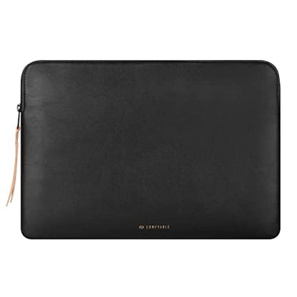Comfyable Slim Laptop Sleeve Compatible with 13 Inch MacBook Air 13 in M5 M4 M3 M2, 13" MacBook Pro/Neo, PU Leather Bag Water-Resistant Cover Case, Black - color: Black, size: For 13" Mac Pro & Air & Neo
