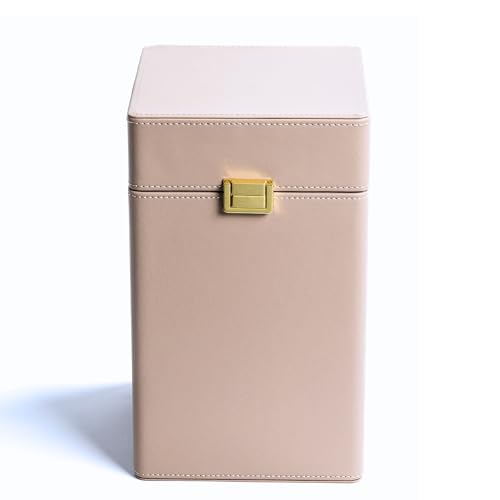 Elegant Discrete Memorial Keepsake Urn | 200lb Beige Leather Urns for Human Ashes | Memory Box | Secure Clasp Closure | Modern Large Keepsake Urn for Ashes Adult Male Female | Sympathy Gift | - color: Beige