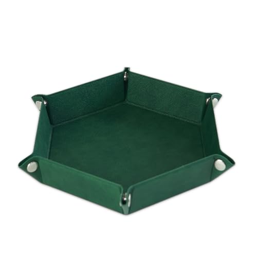 Leather Key Dish Bowl,Wallet and Key Organizer,Tray Organizer,Board Foldable Desktop Sundries Storage Tray Desktop Storage Box, Suitable for Keys, Glasses, Headphones(Green) - color: Green