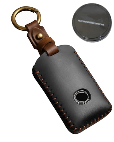 Key Fob Case, Compatible with Mazda 3,3 Hatchback,6,CX-5,CX-50,CX-3,CX-30,CX-9,CX-90,MX-5,CX-70 2020-2026, Remote Car Key Protector Case with Keychain, Comes with a Leather Conditioner (Black) - color: Black