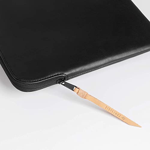 Comfyable Slim Laptop Sleeve Compatible with 13 Inch MacBook Air 13 in M5 M4 M3 M2, 13" MacBook Pro/Neo, PU Leather Bag Water-Resistant Cover Case, Black - color: Black, size: For 13" Mac Pro & Air & Neo