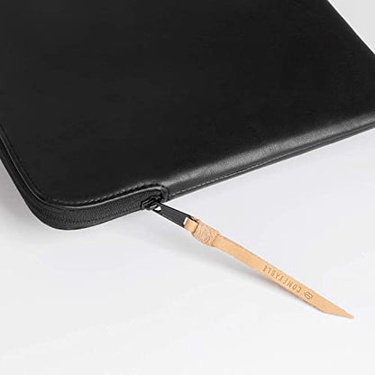 Comfyable Slim Laptop Sleeve Compatible with 13 Inch MacBook Air 13 in M5 M4 M3 M2, 13" MacBook Pro/Neo, PU Leather Bag Water-Resistant Cover Case, Black - color: Black, size: For 13" Mac Pro & Air & Neo
