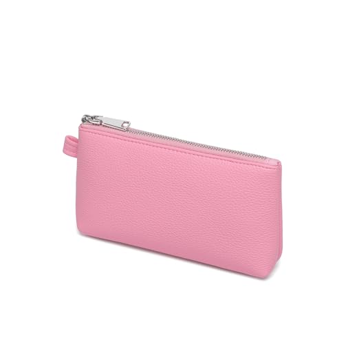 Small Makeup Bag for Purse, Leather Cosmetic (Azalea Pink) - color: PU/Azalea Pink