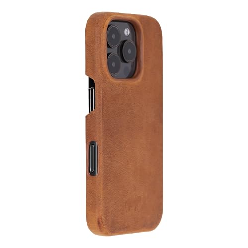 BLACKBROOK Case for iPhone 16 Pro Case Wallet, Full Grain Leather, Wireless Charging, RFID Blocking 4 Card Slots and ID Holder, 2-in-1 Folio Wallet Case Compatible with iPhone 16 Pro - color: Golden Brown, size: iPhone 16 Pro