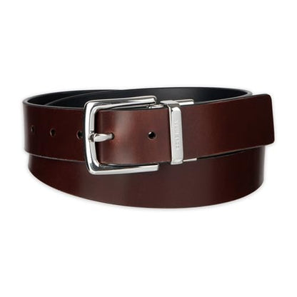 Cole Haan Men's Reversible Embossed Logo Loop Casual Belt - color: Brown/Navy, size: 44