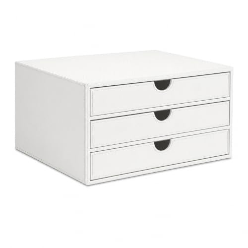 UnionBasic Document Organizer, 3-Drawer File Cabinet Document Storage Box, Office Desktop Filing Organizer, Croco White - color: Croco White, size: 3-Drawer Organizer