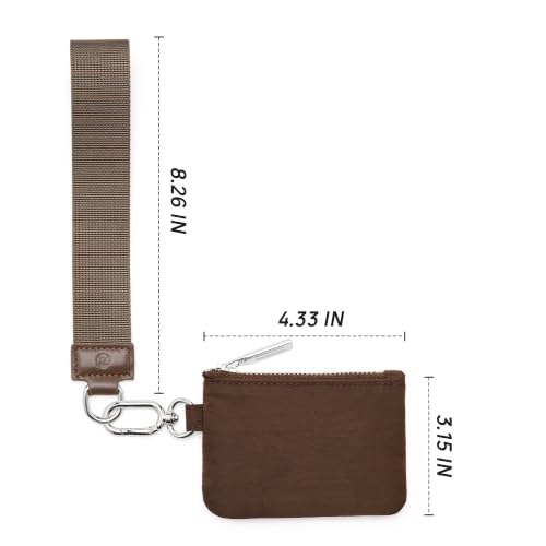 Mum's Memory Mini Zip Around Wristlet Wallets for Women -KeyChain Wallet with Detachable Dual Pouch Wristlet -Key Chain Coin Purse Small Wallets - color: Camouflage Leopard Print