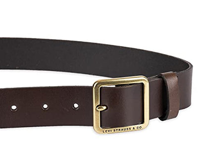 Levi's Women's Casual Leather Belt With Square Buckle – Stylish Jeans & Dress Belt (Regular & Plus Sizes) - color: Brown Elevated, size: Medium