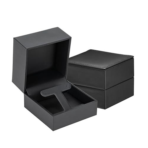 ALLURE BOX & DISPLAY COMPANY Allure - Leather Jewelry Box - Elegant Gift Box with Leather Interior - Opulent Collection- Large Earring Box - Black - color: Black, size: Large Earing Box