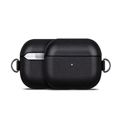 LOPIE Leather Case with Clip for AirPods 3 (Released in 2021), Handmade Case Fully-Wrapped with Full-Grain Leather, Protective Hard Cover for Gen 3 AirPods (Not for AirPod Pro 3rd Generation), Black - color: [Full Grain Leather]-Black Case with Clip