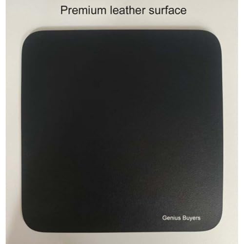 Black Mouse Pad, PU Leather, Square【8.7 x 8.7 in】 - color: Black, size: 8.7L x 8.7W inches