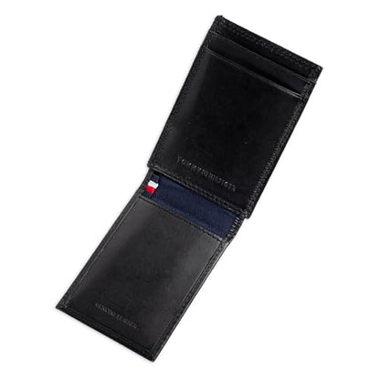 Tommy Hilfiger Men's Leather Orson RFID Bifold Wallet with Removable Passcase - color: True Black
