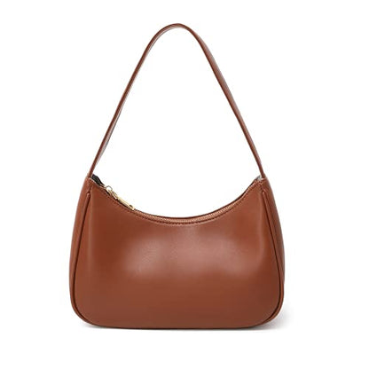 CYHTWSDJ Shoulder Bags for Women, Cute Hobo Tote Handbag Mini Clutch Purse with Zipper Closure - color: Brown