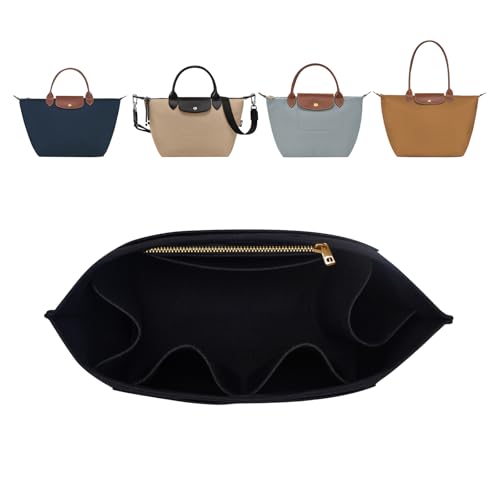ZTUJO Purse Organizer Insert For Longchamp Le Pliage, Premium Felt Longchamp Purse Organizer Insert (Black, Medium For Shoulder Bag S & Energy Small & Xtra S) - color: Black, size: Medium