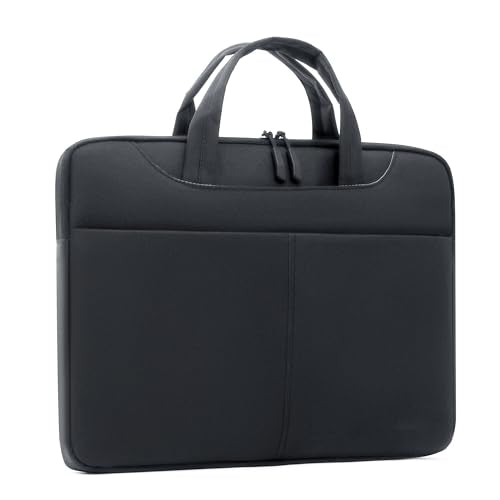 Laptop Bag Shockproof Protective Laptop Case Lightweight Computer Sleeve | Messenger Bag with Front Pocket, Laptop Carrying Case 13.3in 14in 15.6in 16.1in Computer Bag Water Resistant for Men Women - color: Black, size: 16.1in