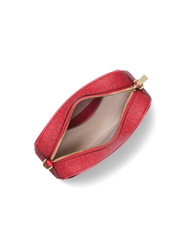 Michael Kors Women's Jet Set Small Camera Crossbody - color: Gold-tone Hardware/Puffy Metallic Nylon/Crimson Multi