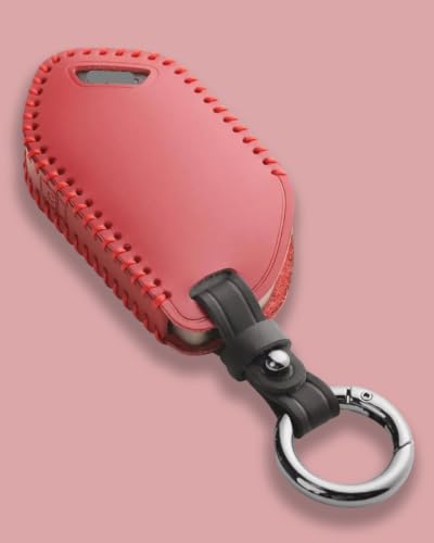 for Kia Key Fob Cover Leather - K4 K5 GT Line Sorento Telluride Carnival EV5 EV9 2026 2025 2024 2023, Handcrafted Smart Remote Key Fob Case - Chilli Pepper, 5 Buttons - color: Chilli Pepper