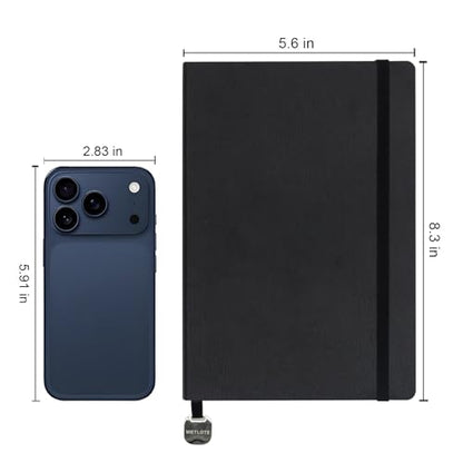 A5 Journal Notebook，Soft Cover - 5.6"x8.25" Line/Grid/Blank, 208 Pages, Soft Leather Journal for Home, Work & School(black,check) - color: black, style: check